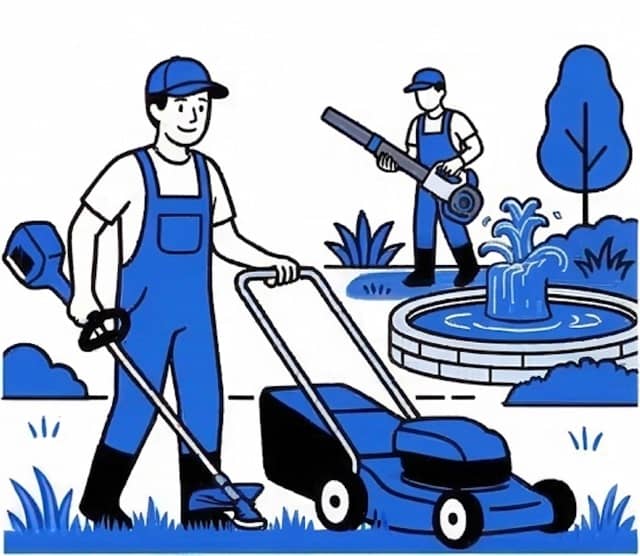 Landscaping automation illustration
