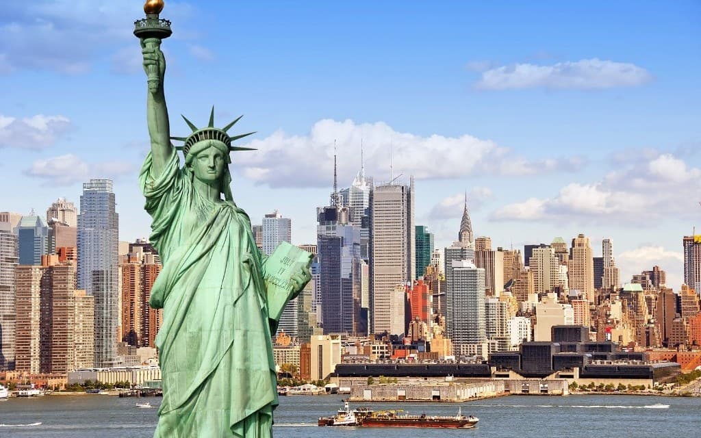 Statue of Liberty with the New York City skyline