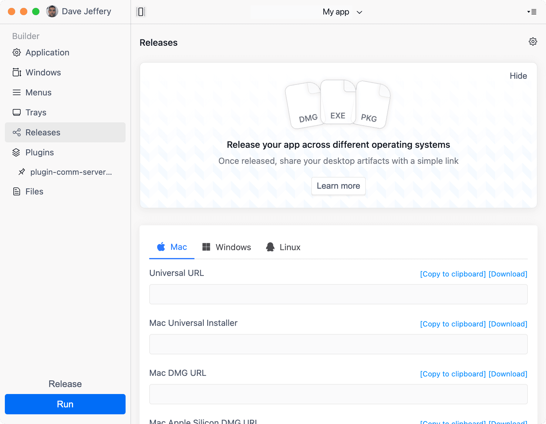 Desktop release dashboard