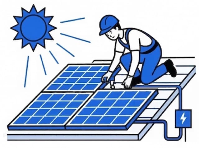 Solar automation blueprint illustration