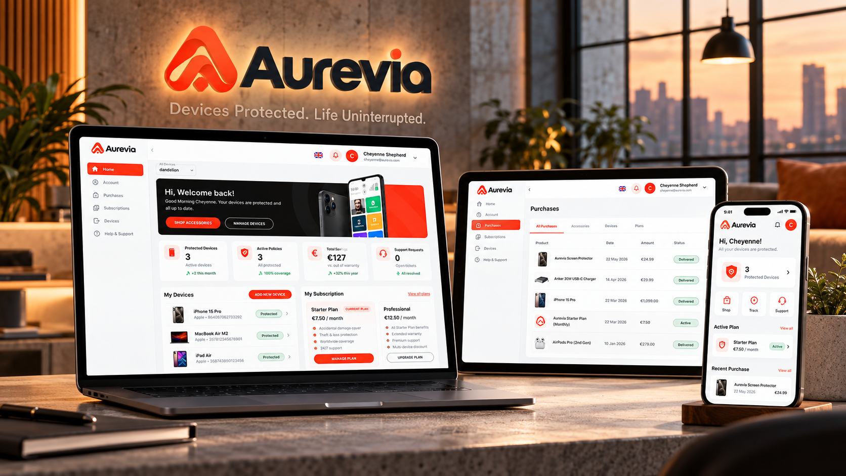 Aurevia hero product overview