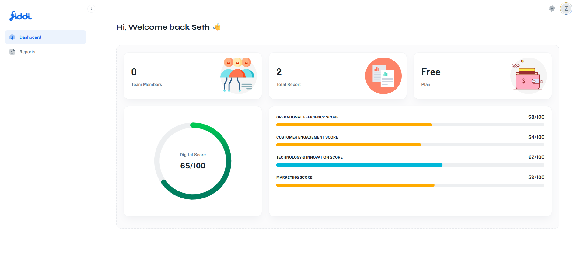 Fiddi.ai — AI Financial Platform, Digital Card & AI Report Builder project preview