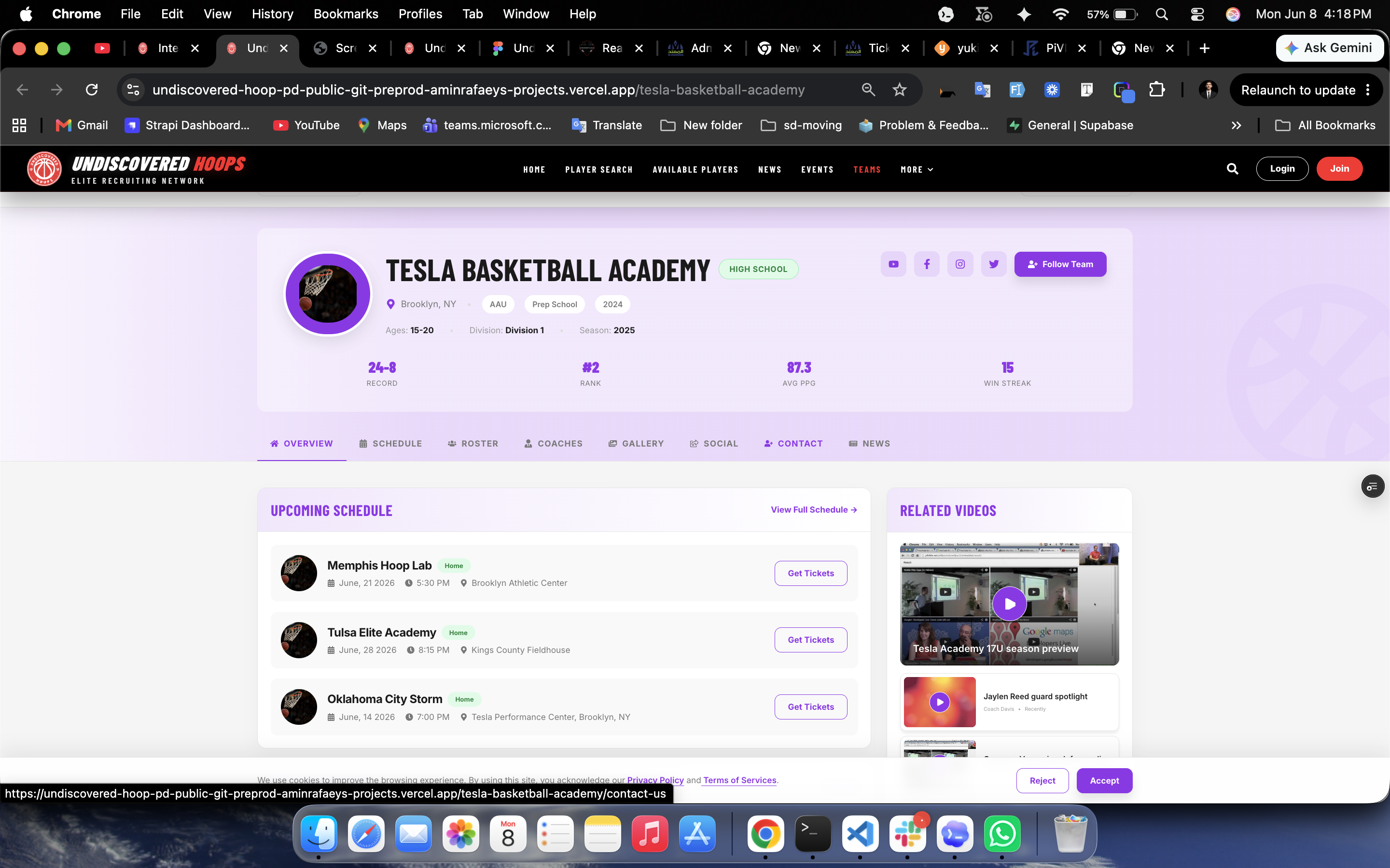 Undiscovered Hoops Subsite project preview